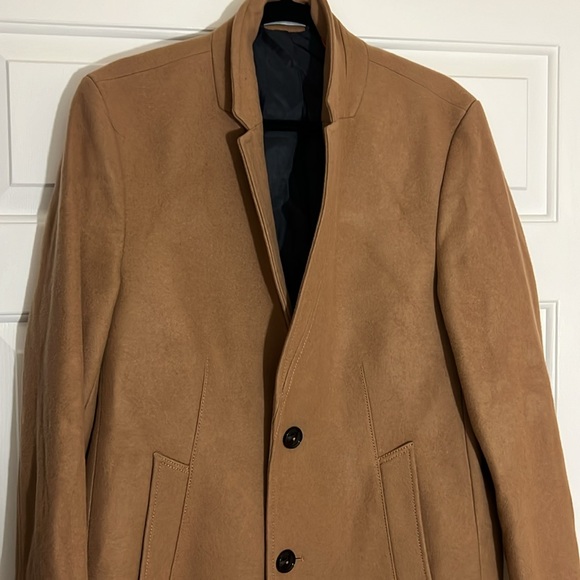 NWOT - ZARA 78% Wool blend men’s coat camel size L jacket fall winter - Picture 4 of 15